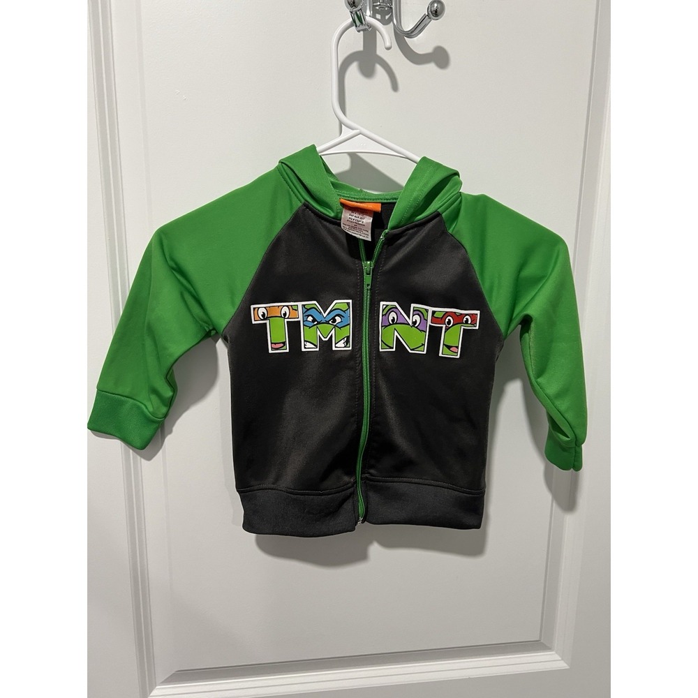 ✨ Nickelodeon Ninja Turtles Zip Up‎ Hoodie Boys 2T Grey Green